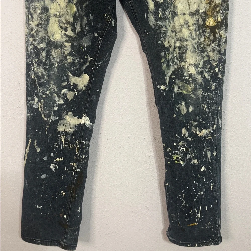 Urban Star Men Paint-Splatter Straight Leg Jeans Size 36x34